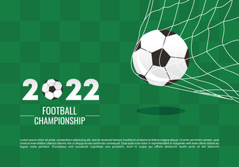 Football Tournament world Cup 2022 with Qatar flag. Background Design Template with green color.