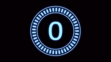 シンプルなサイバー風のカウントダウンアニメーション（3210）