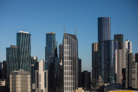 Sunny cityscape view, Melbourne, Victoria, Australia
