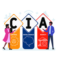 CIA - Central Intelligence Agency acronym. business concept background. vector illustration concept with keywords and icons. lettering illustration with icons for web banner, flyer, landing pag - obrazy, fototapety, plakaty