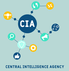 CIA - Central Intelligence Agency acronym. business concept background. vector illustration concept with keywords and icons. lettering illustration with icons for web banner, flyer, landing pag