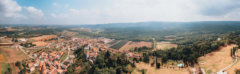 Fototapeta na wymiar Panoramic view of scenic countryside in Italy