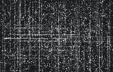 Grunge Black And White Urban. Dark Messy Dust Overlay Distress Background. Easy To Create Abstract Dotted, Scratched, Vintage Effect With Noise And Grain