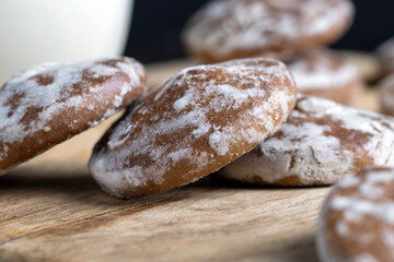iced sugar gingerbread on a cutting board