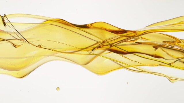 Super Slow Motion Shot of Flowing Oil