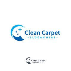 Letter C and clean carpet logo vector. Interiors cleaning service business logo template design concept.