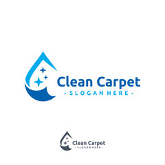 Clean carpet logo vector. Interiors cleaning service business logo template design concept.