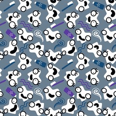 Kids doctors seamless tooth pattern for textiles and packaging and gifts and linens and wrapping paper