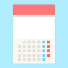Calendar icon on blue background. vector.