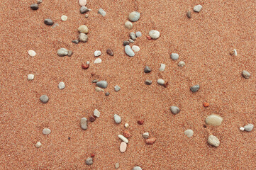 background beach with sand with pebbles with place for an inscription