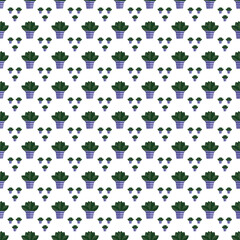 green plant seamless pattern illustration on white background .