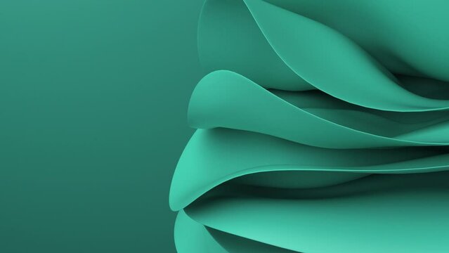 Green Wavy Abstract Soft Effect 3D Shapes in Motion Design Background Rendering Windows 11 Effect