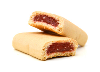 Fototapeta na wymiar Cookies with jam closeup isolated on a white