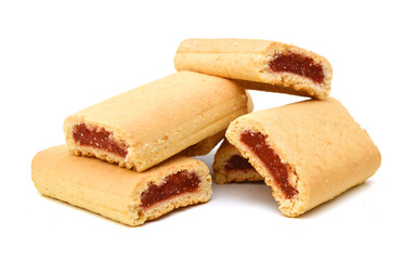 Fototapeta na wymiar Cookies with jam closeup isolated on a white