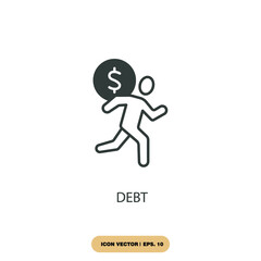 debt icons  symbol vector elements for infographic web