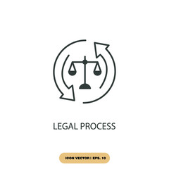 Obraz premium legal process icons symbol vector elements for infographic web