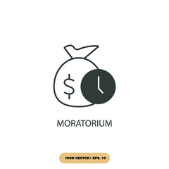 moratorium icons  symbol vector elements for infographic web - obrazy, fototapety, plakaty