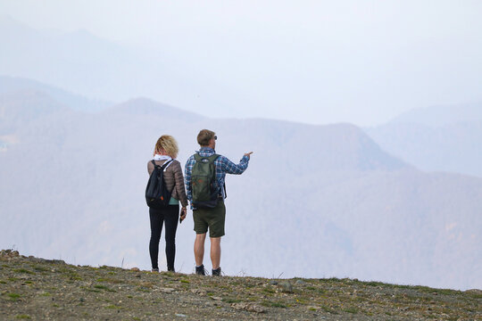 couple  in a hike