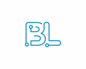 Abstract Letters BL Logo Design Template 001