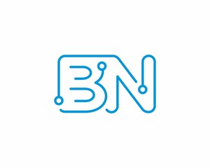 Abstract Letters BN Logo Design Template 001