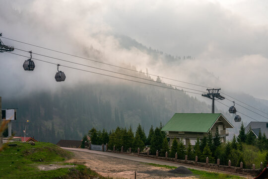 Shimbulak - mountain resort ext to Almaty - large city in Southern Kazakhstan - this is Tien Shan mountains