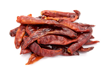 Dried red chili pepper isolated on white background - Powered by Adobe