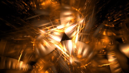 Abstract futuristic background bright neon color. Glowing elements of the building and background, digital future, fantasy. Digital technologies in design. 3d render