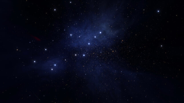 Billions stars in night sky, cluster of stars and galaxies, cosmic nebulae. Birth of a galaxy in the boundless cosmos. Infinite universe. 3d render