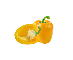 Sliced  sweet  paprika pepper isolated on white background  full depth of field