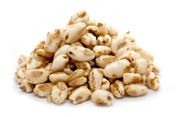puffed wheat isolated on white background
