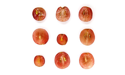 Fototapeta na wymiar Sliced red grapes composition