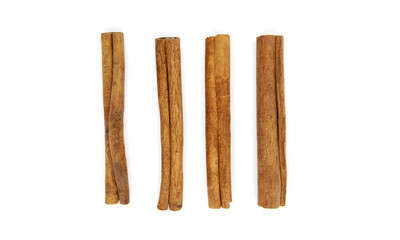  Sticks cinnamon sticks on white background
