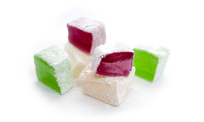 Turkish delight isolated on white background