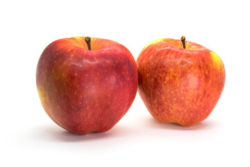 Two red apples isolate on white background