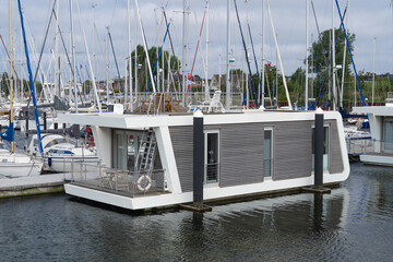 House boats in marina