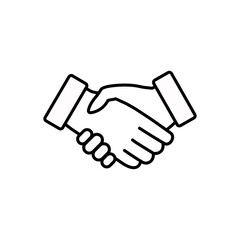 Business handshake contract agreement flat vector icon for apps and websites