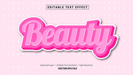 Editable Beauty Font. Typography Template Text Effect Style. Lettering Vector Illustration Logo.
