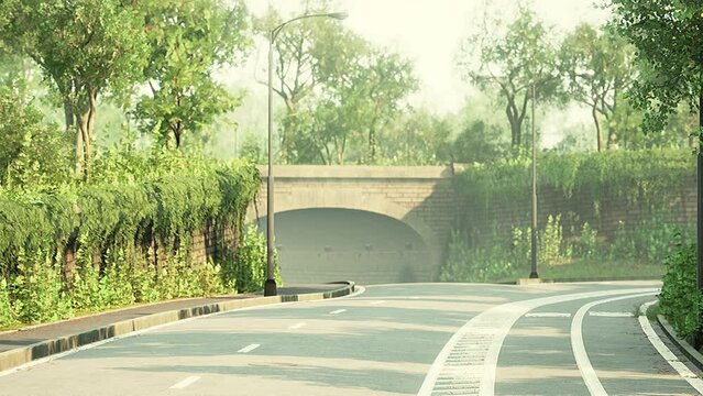 View of empty road with lamp post and sunlight