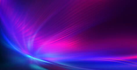Dark abstract futuristic background. Neon glow, laser shapes, lines. Gradient blurred background.
