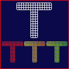 T Letter logo Minimal vector graphic alphabet symbol multiple color set design. Letter T vector sign for Business card templates