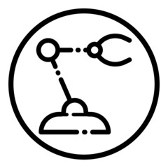 Cybernetic Hand Circle Flat Icon Isolated On White Background