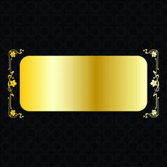 label banner slab luxury royal golden ornamental floral decorative border frame