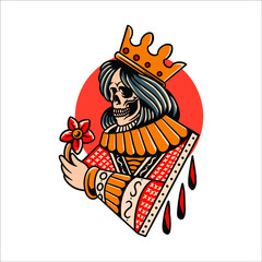 evil queen tattoo vector design