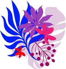 Bright small vector flowers pattern.