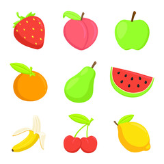 Fruits Sign Emoji Icon Illustration. Food Vector Symbol Emoticon Design Clip Art Sign Comic Style.