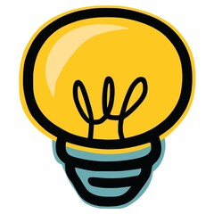 Bulb Light Bulb Lightbulb Drawing Doodle Illustration Art Vector Idea Icon Design