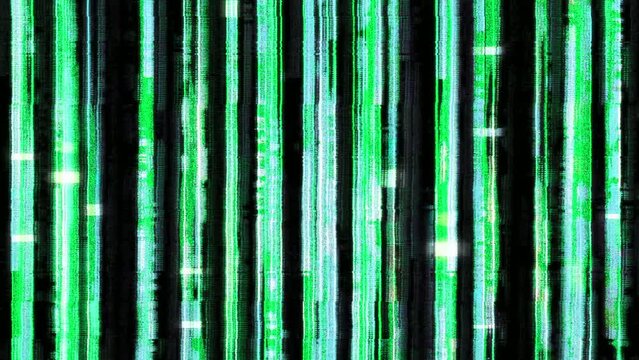 Source Code Animation. Green Vertical Lines Streaks Zooming In. Futuristic Intro Animation. Sci-Fi Computer Graphics 4K Video.