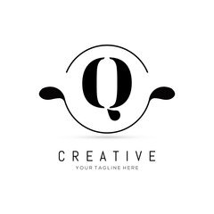 creative initial Q letter logo design with circle element. Q letter logo design vector illustration template.
