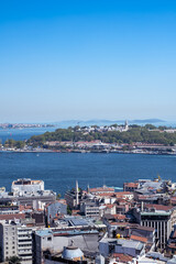 view on the topkapi palace from the galata tower in istanbul