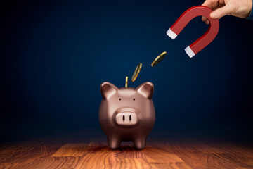 Inflation reduces the value of savings. Tax, charge fee or handling charge concepts. - obrazy, fototapety, plakaty